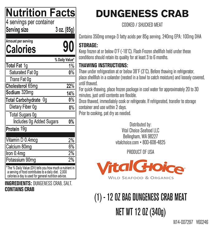 Dungeness Crab Meat - cooked, shucked, 12 oz package (1)